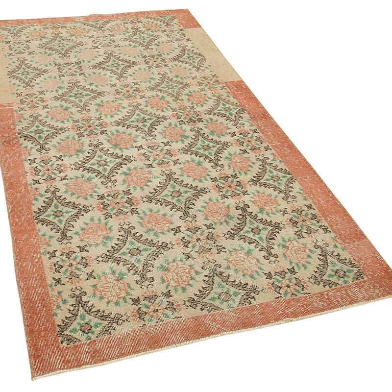 Alfombra Vintage Turca Anudada a Mano - 106 cm x 200 cm - K0074474