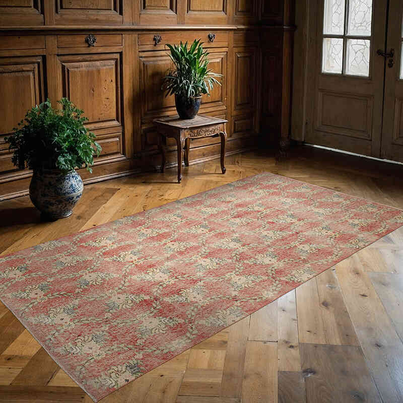 El Dokuma Vintage Halı - 118 cm x 220 cm - K0074476