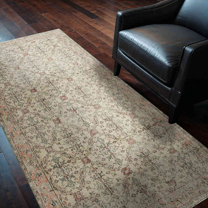 El Dokuma Vintage Halı - 114 cm x 213 cm - K0074477