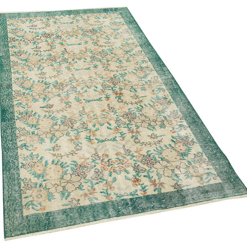 Alfombra Vintage Turca Anudada a Mano - 114 cm x 206 cm - K0074481