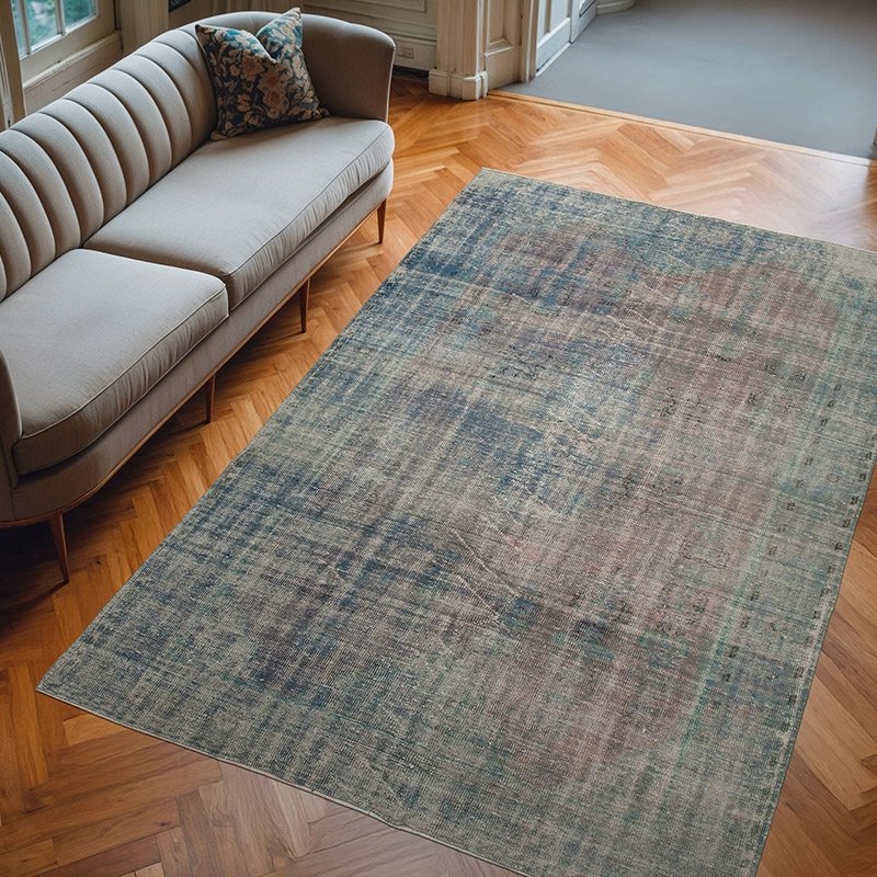 Boyalı El Dokuma Vintage Halı - 215 cm x 317 cm - K0074490