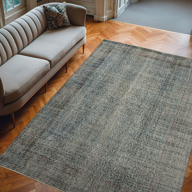 Over-dyed Vintage Hand-Knotted Turkish Rug - 7' 2" x 10'  (86" x 120") - K0074497