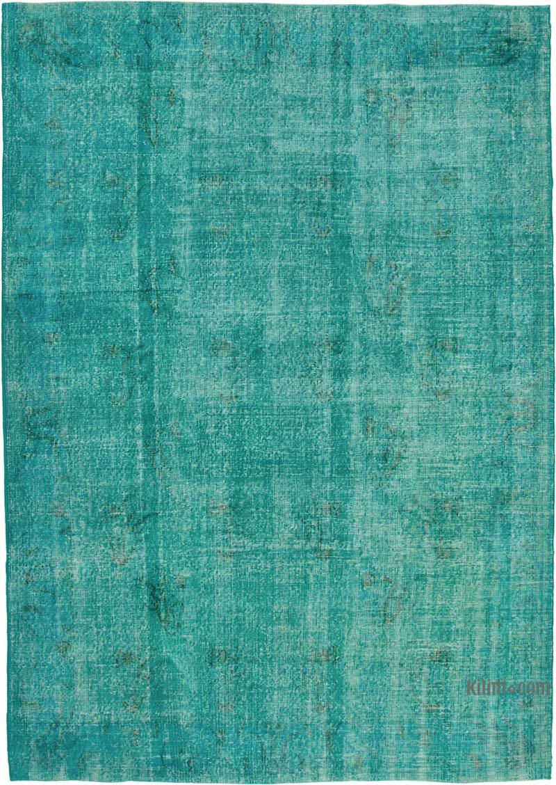 Over-dyed Vintage Hand-Knotted Turkish Rug - 7' 1" x 10' 1" (85" x 121") - K0074501