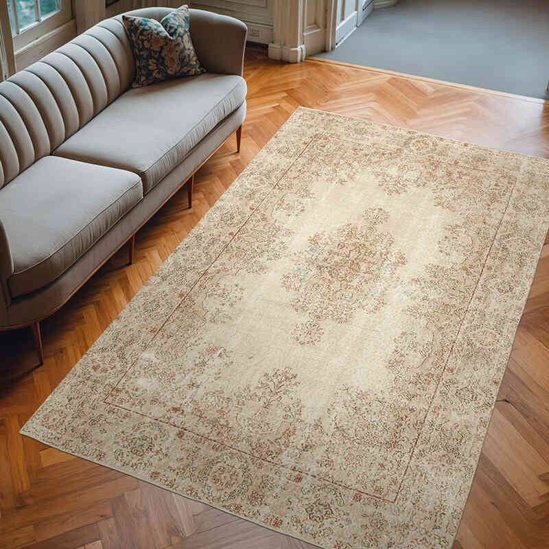Alfombra Vintage Turca Anudada a Mano - 189 cm x 291 cm - K0074523