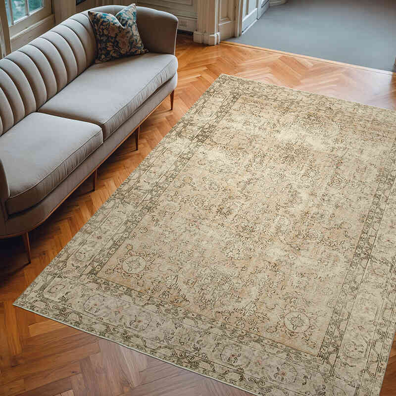 Vintage Turkish Hand-Knotted Rug - 6' 10" x 9' 3" (82" x 111") - K0074526