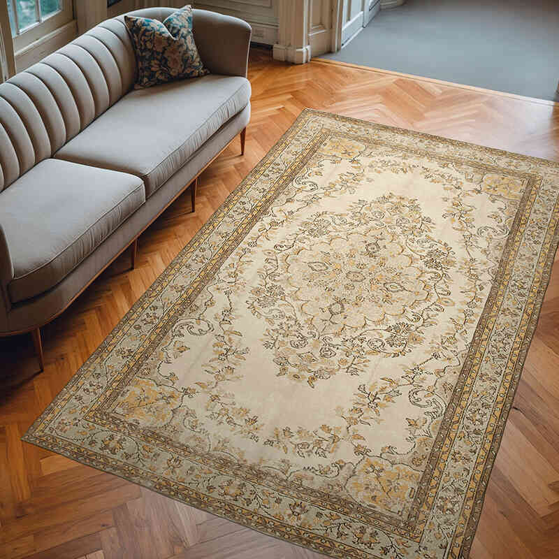 Vintage Turkish Hand-Knotted Rug - 6'  x 9' 7" (72" x 115") - K0074557