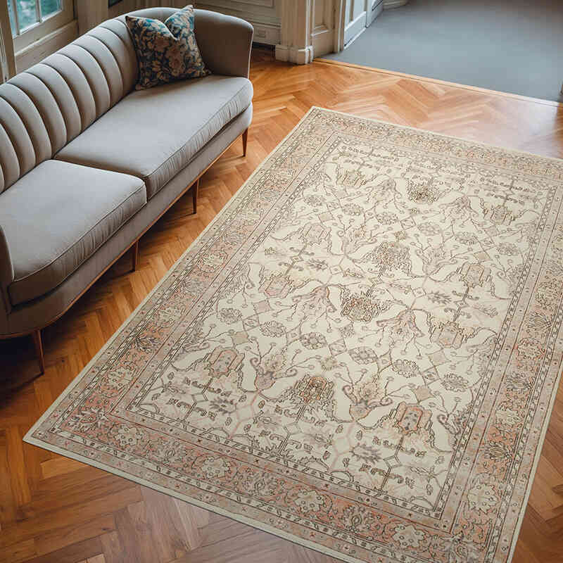Vintage Turkish Hand-Knotted Rug - 6' 9" x 10'  (81" x 120") - K0074597
