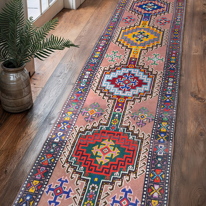 Vintage Tribal Runner Rug - 3'  x 12' 4" (36" x 148") - K0074619
