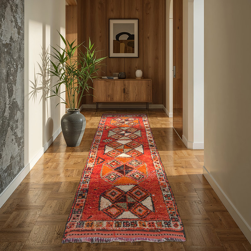 Alfombra Vintage de pasillo - 92 cm x 250 cm - K0074621