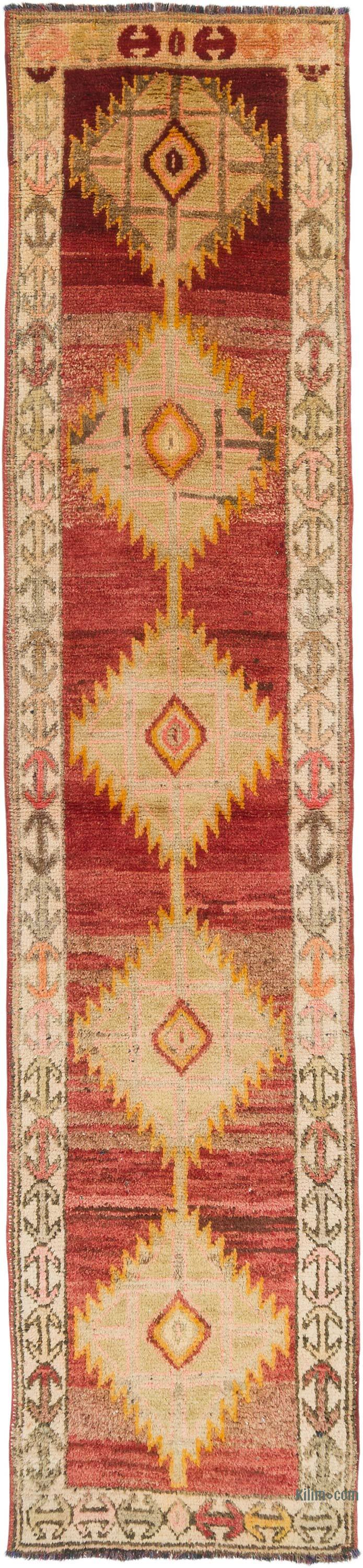 Alfombra Vintage de pasillo - 88 cm x 383 cm - K0074625