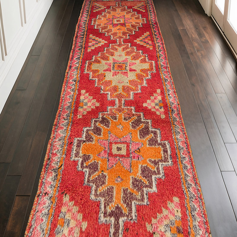 Vintage Tribal Runner Rug - 3' 4" x 10' 2" (40" x 122") - K0074629
