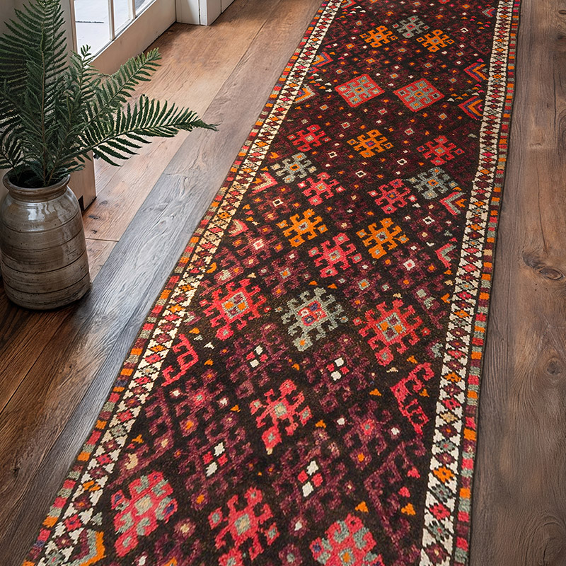 Alfombra Vintage de pasillo - 93 cm x 376 cm - K0074630