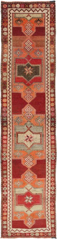 Alfombra Vintage de pasillo - 92 cm x 381 cm