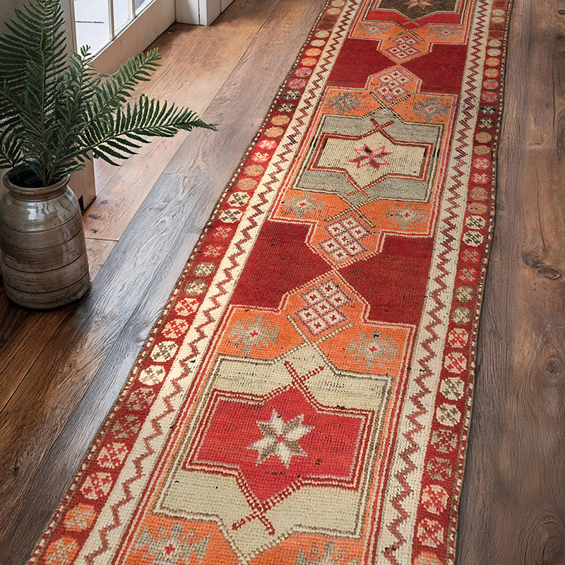 Vintage Tribal Runner Rug - 3'  x 12' 6" (36" x 150") - K0074631