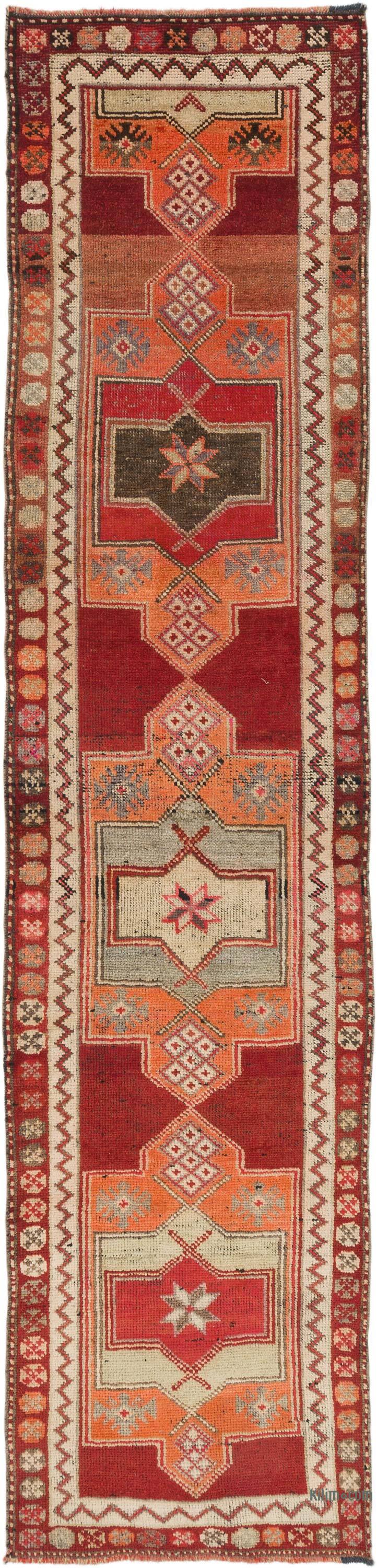 Vintage Tribal Runner Rug - 3'  x 12' 6" (36" x 150") - K0074631
