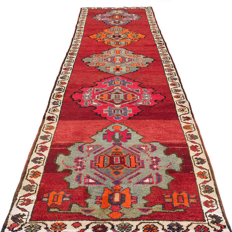 Vintage Tribal Runner Rug - 2' 11" x 11' 7" (35" x 139") - K0074633