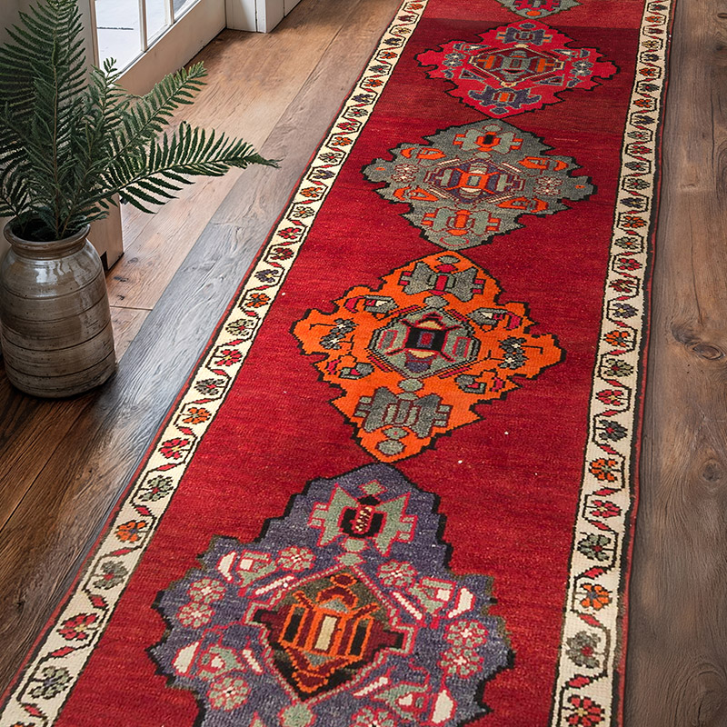 Vintage Tribal Runner Rug - 2' 11" x 11' 7" (35" x 139") - K0074633