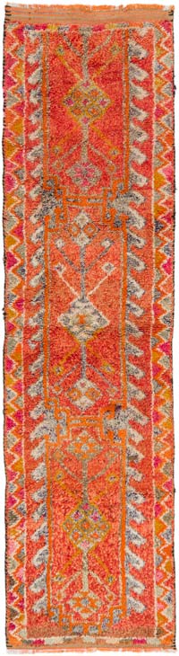 Vintage Tribal Runner Rug - 2' 10" x 10' 6" (34" x 126")