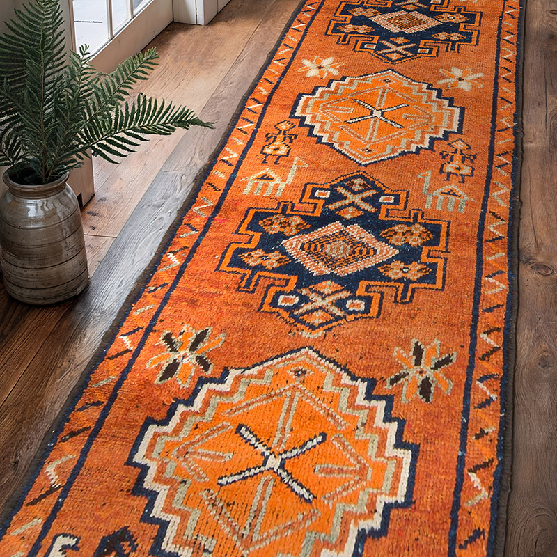 Vintage Tribal Runner Rug - 3'  x 10' 5" (36" x 125") - K0074640
