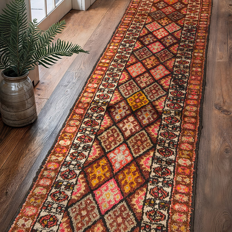 Vintage Tribal Runner Rug - 2' 10" x 11' 7" (34" x 139") - K0074641