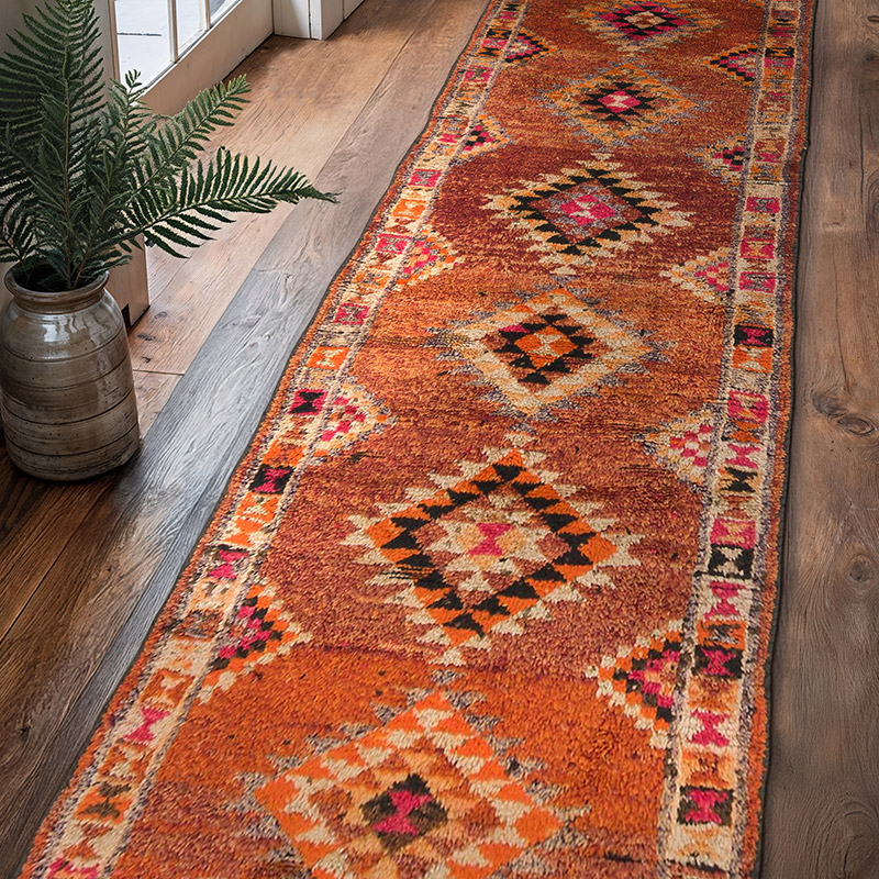 Alfombra Vintage de pasillo - 100 cm x 382 cm - K0074643