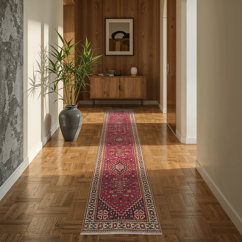 Alfombra Vintage de pasillo - 73 cm x 296 cm - K0074652