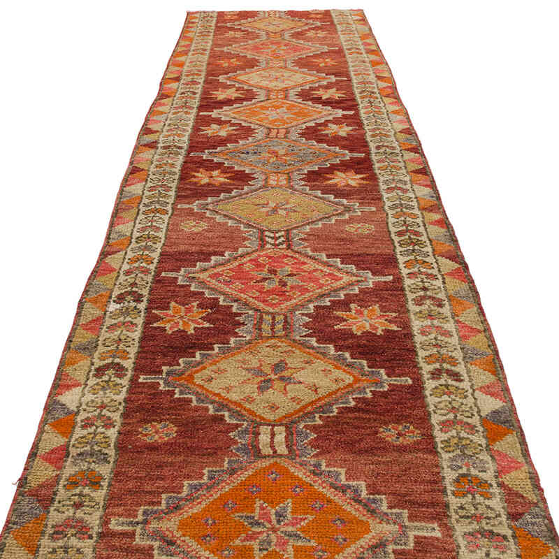 Vintage Tribal Runner Rug - 3' 1" x 11' 10" (37" x 142") - K0074655