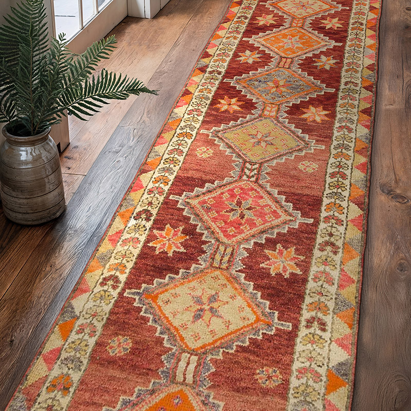 Vintage Tribal Runner Rug - 3' 1" x 11' 10" (37" x 142") - K0074655