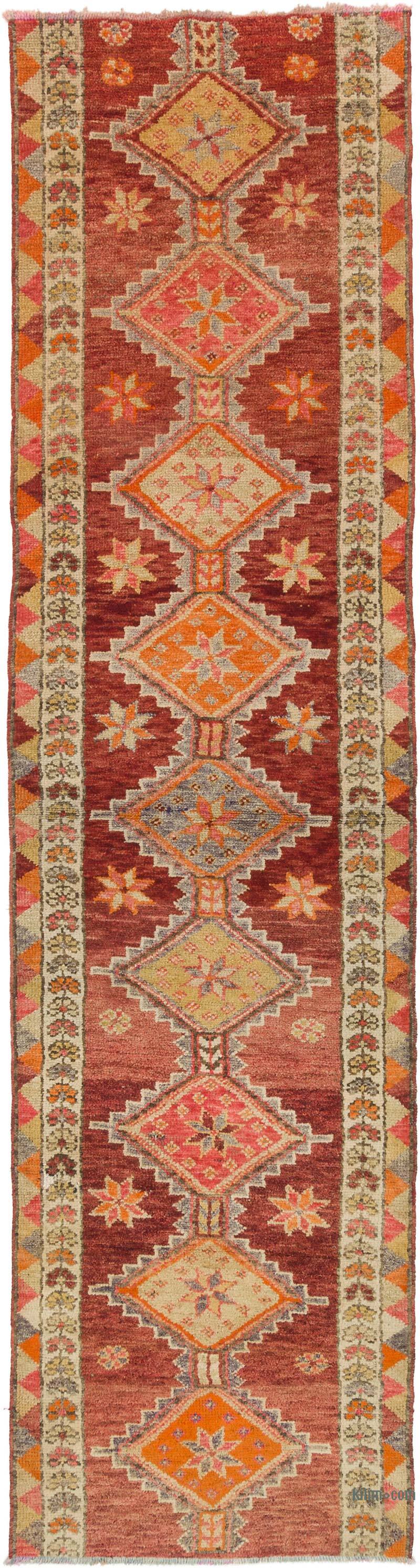 Vintage Tribal Runner Rug - 3' 1" x 11' 10" (37" x 142") - K0074655
