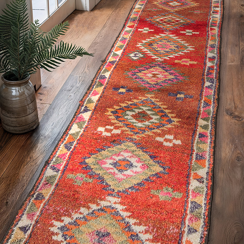 Vintage Tribal Runner Rug - 2' 11" x 11' 6" (35" x 138") - K0074659