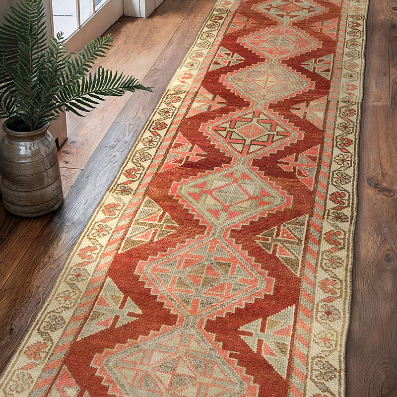 Alfombra Vintage de pasillo - 87 cm x 327 cm - K0074661