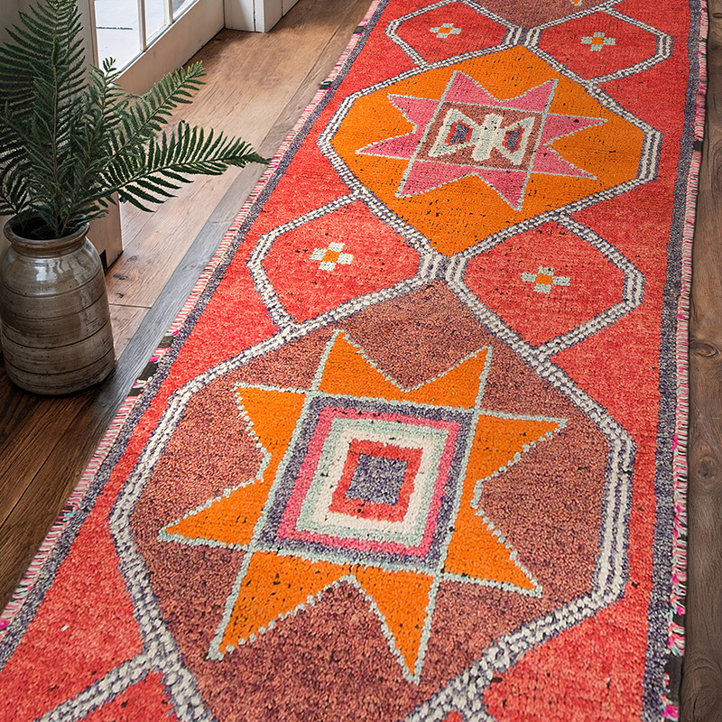 Vintage Tribal Runner Rug - 3' 3" x 9' 10" (39" x 118") - K0074663
