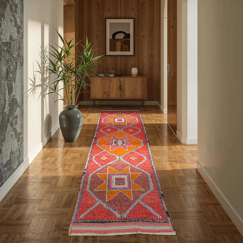 Vintage Tribal Runner Rug - 3' 3" x 9' 10" (39" x 118") - K0074663