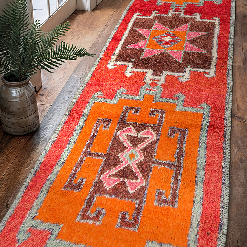 Vintage Tribal Runner Rug - 3' 3" x 10' 8" (39" x 128") - K0074669