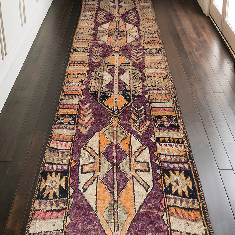 Vintage Tribal Runner Rug - 3' 10" x 11' 6" (46" x 138") - K0074672