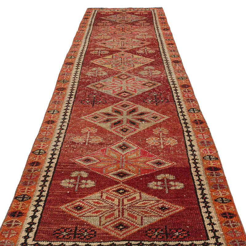Vintage Tribal Runner Rug - 3' 1" x 12'  (37" x 144") - K0074680