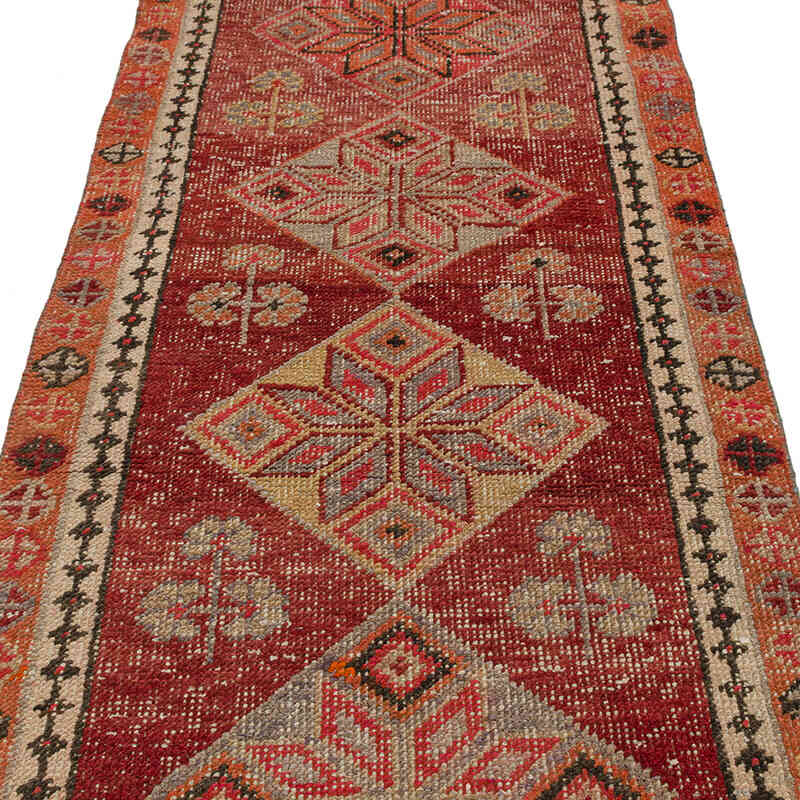 Vintage Tribal Runner Rug - 3' 1" x 12'  (37" x 144") - K0074680