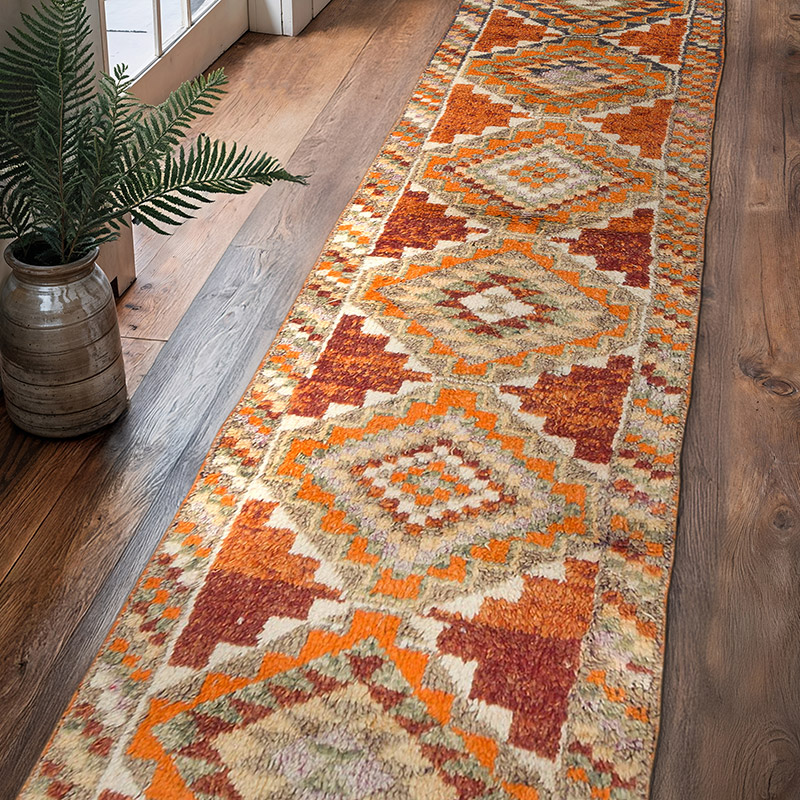 Vintage Tribal Runner Rug - 2' 10" x 11' 11" (34" x 143") - K0074684