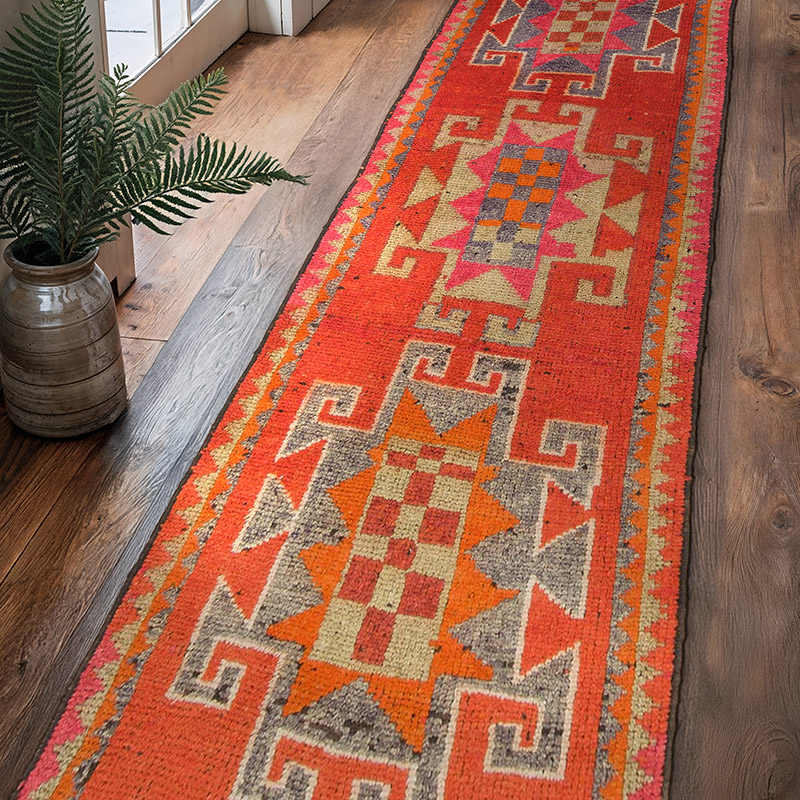 Alfombra Vintage de pasillo - 95 cm x 352 cm - K0074690