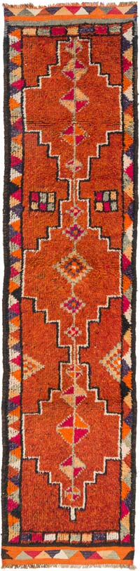 Vintage Tribal Runner Rug - 2' 10" x 11' 7" (34" x 139")