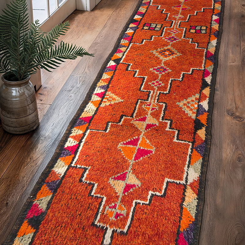 Vintage Tribal Runner Rug - 2' 10" x 11' 7" (34" x 139") - K0074692