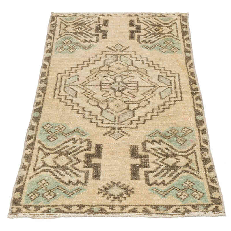Vintage Turkish Hand-Knotted Rug - 1' 7" x 3'  (19" x 36") - K0074695