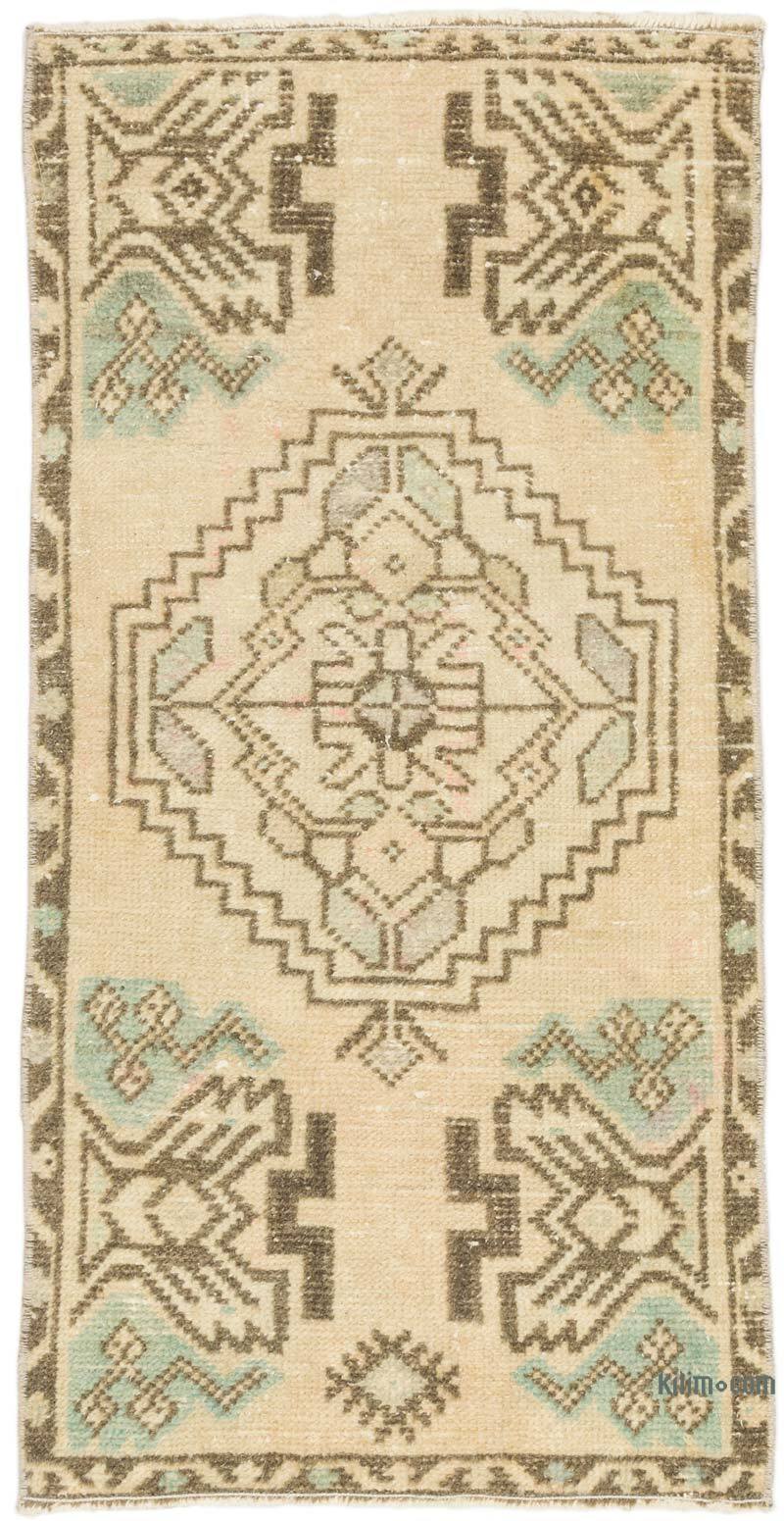 Vintage Turkish Hand-Knotted Rug - 1' 7" x 3'  (19" x 36") - K0074695