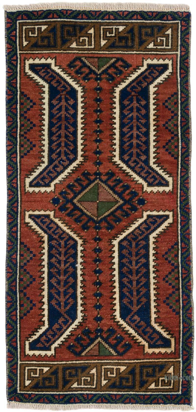 Vintage Turkish Hand-Knotted Rug - 1' 8" x 3' 7" (20" x 43") - K0074697