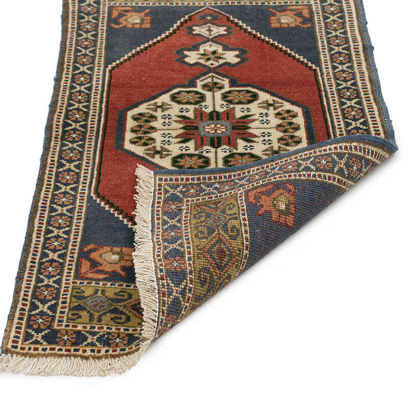 Alfombra Vintage Turca Anudada a Mano - 58 cm x 98 cm - K0074700
