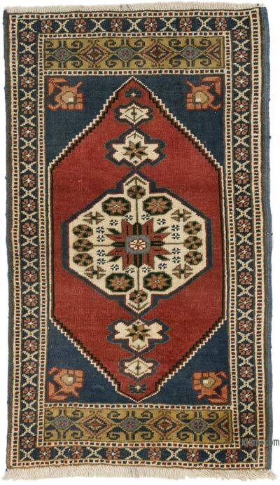 El Dokuma Vintage Halı - 58 cm x 98 cm