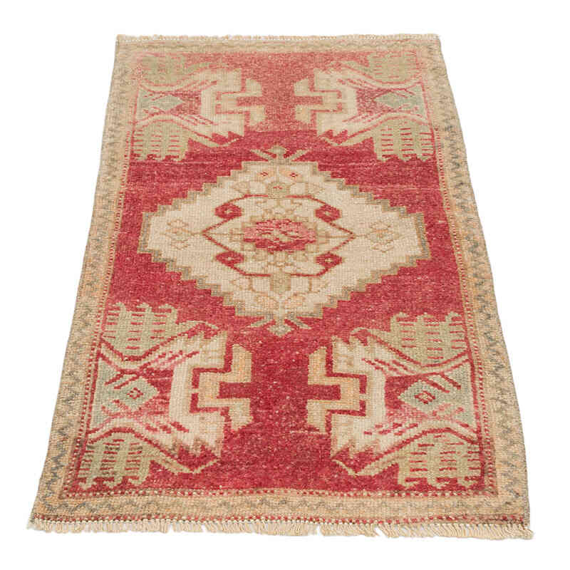 Alfombra Vintage Turca Anudada a Mano - 50 cm x 92 cm - K0074705