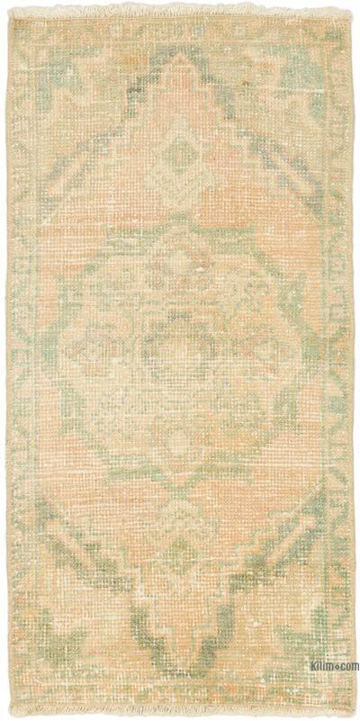 Alfombra Vintage Turca Anudada a Mano - 49 cm x 97 cm