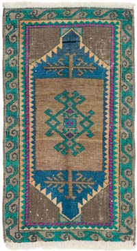 El Dokuma Vintage Halı - 47 cm x 82 cm