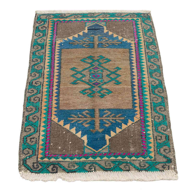 Alfombra Vintage Turca Anudada a Mano - 47 cm x 82 cm - K0074712